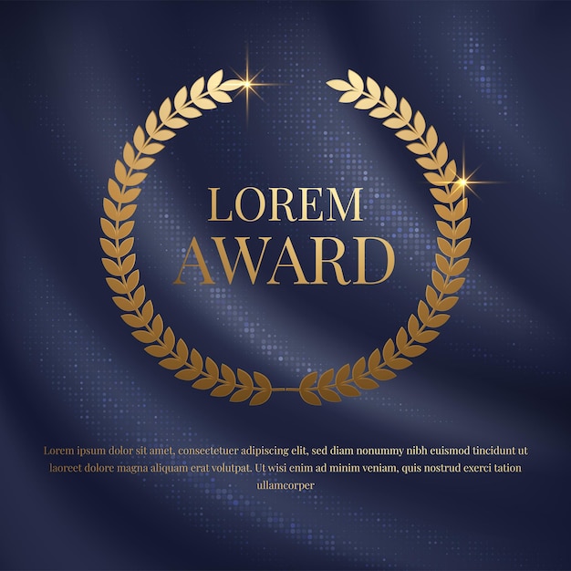 Gold award laurel wreath. Vector illustration