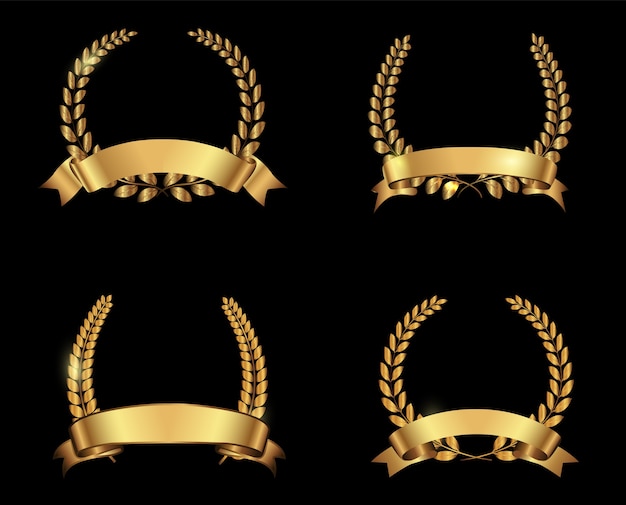 Gold award laurel wreaths