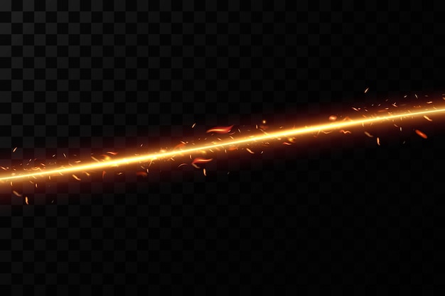 Vettore linee ondulate di fondo oro di effetto luce di fuoco