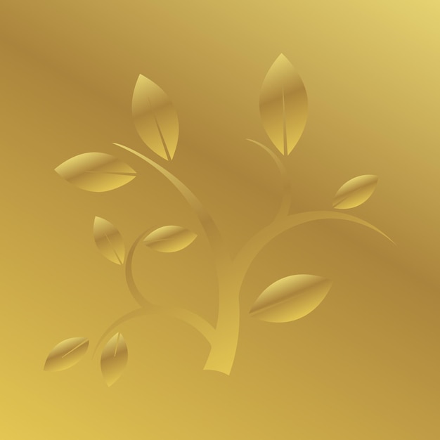 A gold background with leaves and a light brown background.