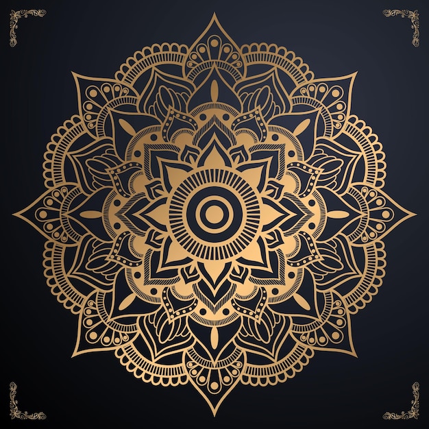 Gold background with mandala and vector file download