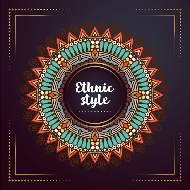 Vector gold background with mandala