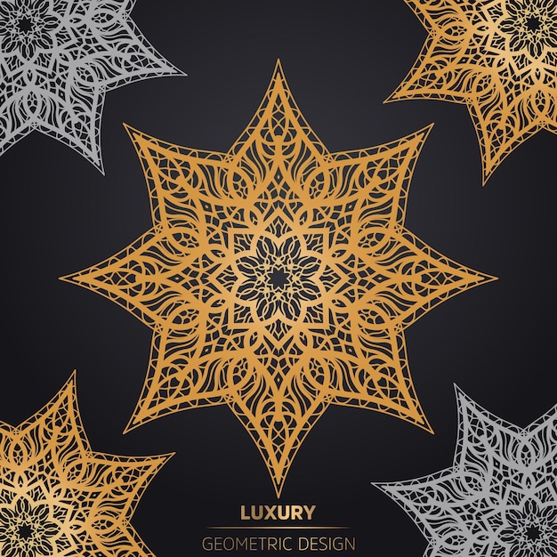 Vector gold background with mandala