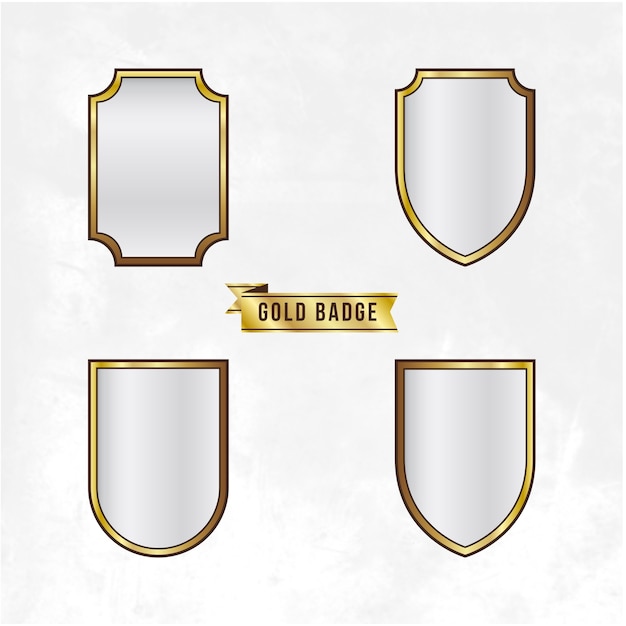 Vector gold badge set