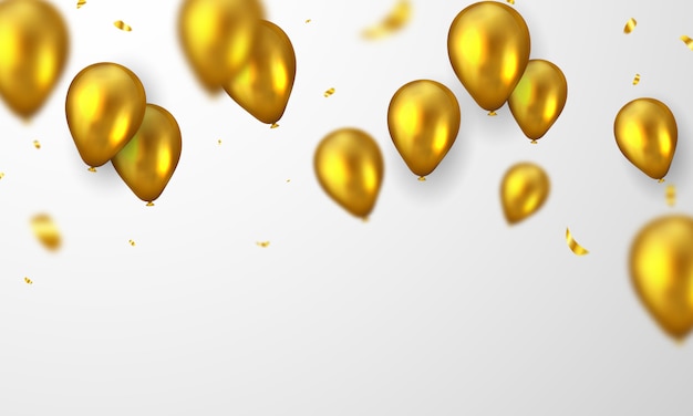 Gold balloons background.