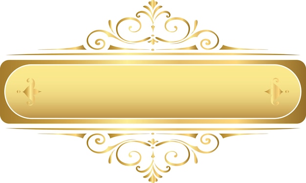 Vector gold banner frame