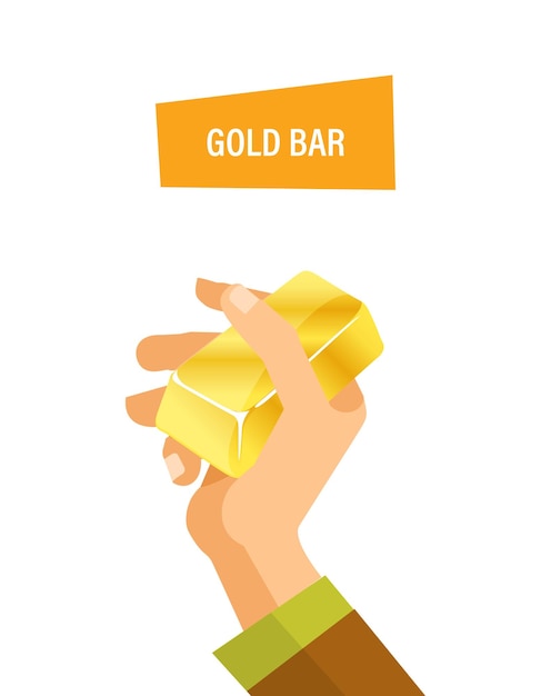 Gold bar in hand Concept of business finance trading