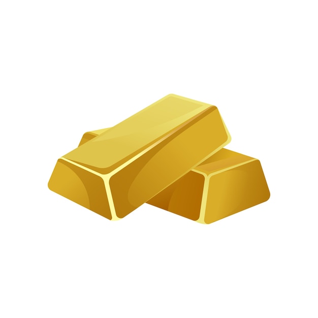 Gold bars ingots bullions banking business prosperity treasure siymbol vector Illustration on a white background