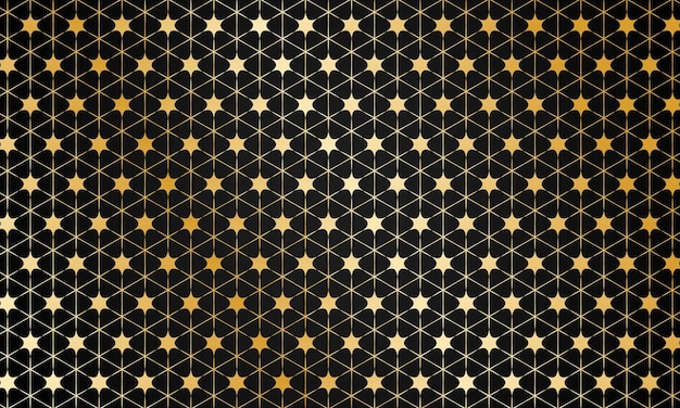 Gold beautiful pattern in black background by vector design