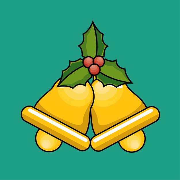 Gold bells christmas icon