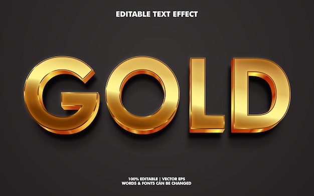 GOLD Bewerkbaar vector typografie-effect
