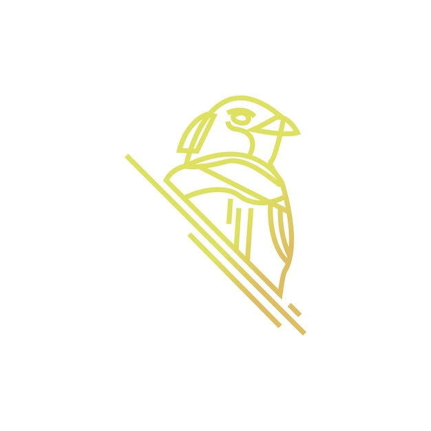 Vector gold bird line art