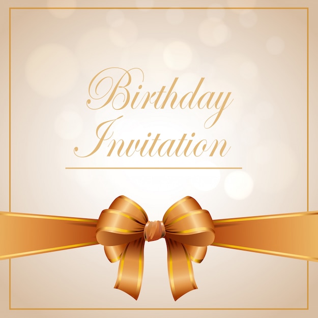 Gold birthday invitation card