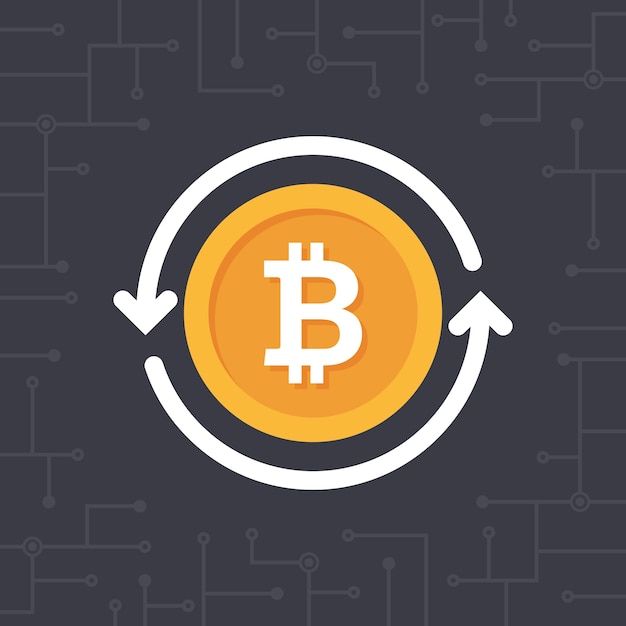 丸い矢印のゴールドビットコイン
