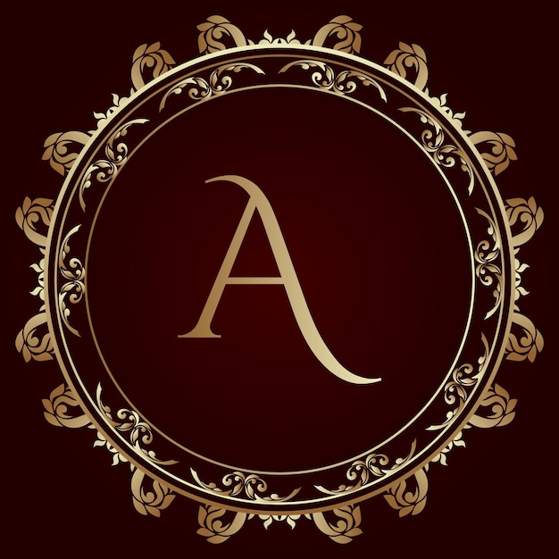 金と黒の背景に中央に文字「a」