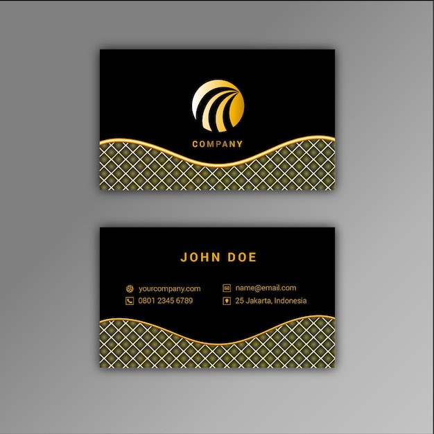 Gold and black business card