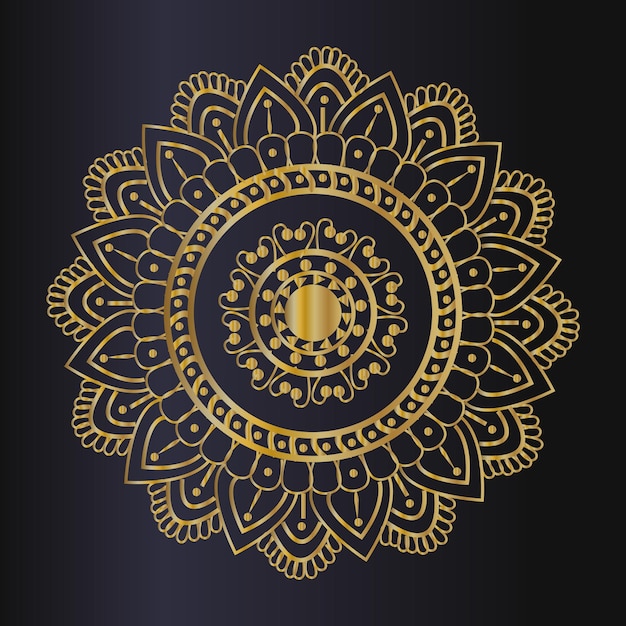 a gold and black design with a gold flower