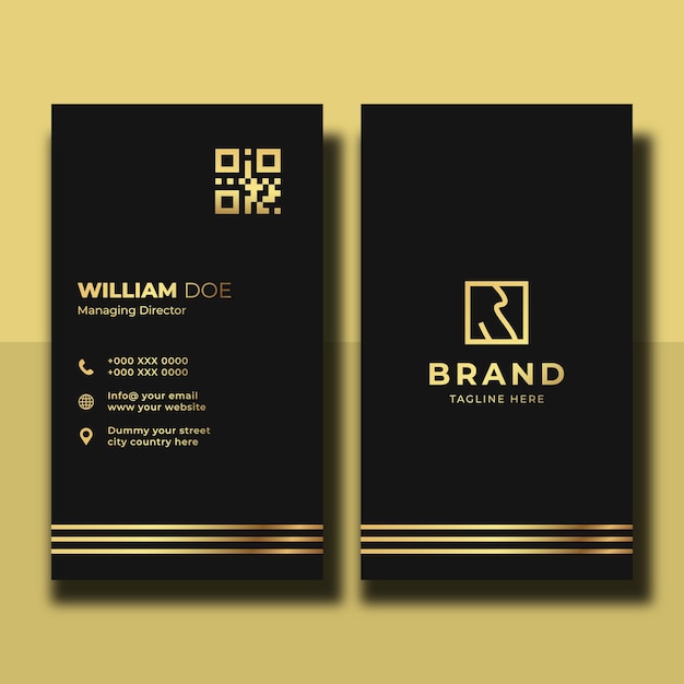 Gold Black Elegant And Minimalist Business Card