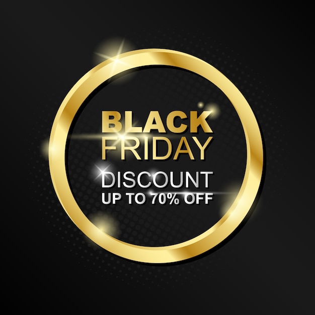 Gold black friday modern colorful banner template design