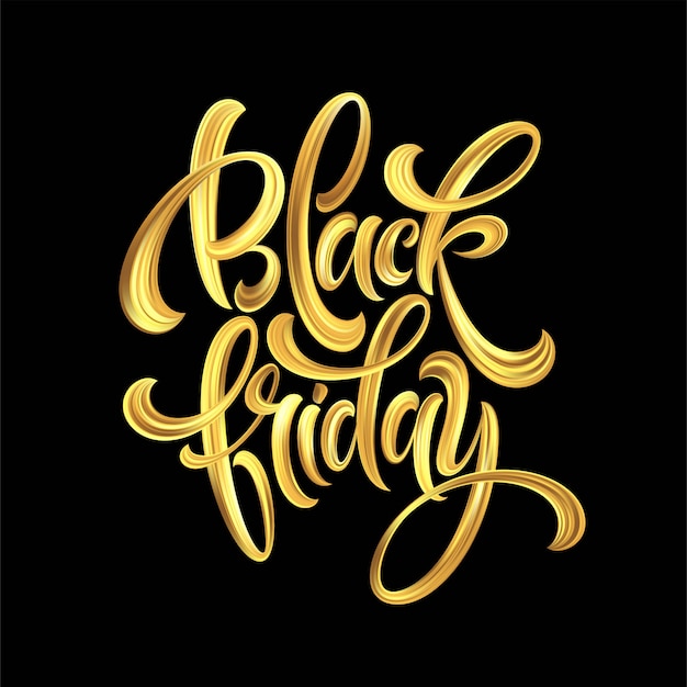 Gold Black Friday Sale calligraphy lettering.