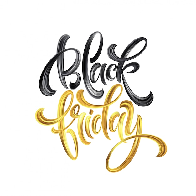 Gold Black Friday Sale calligraphy lettering.