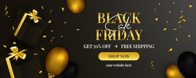 Banner di super vendita gold black friday