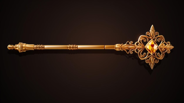 Vector a gold and black kings sword with a gold design on the top