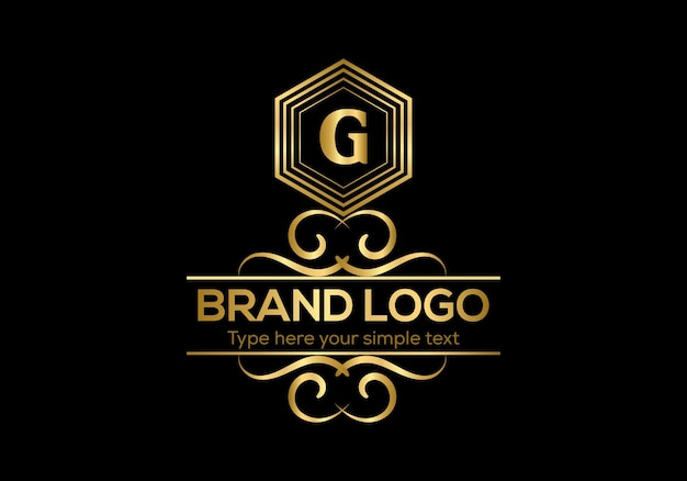 Vector a gold and black logo for a brand called g.