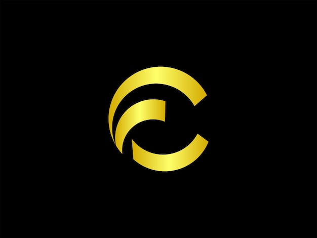 A gold and black logo with the letter c in the middle