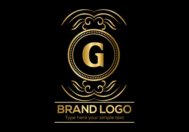 Vector a gold and black logo with the letter g