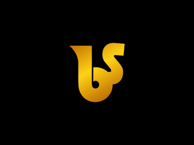 A gold and black logo with the letters b and s