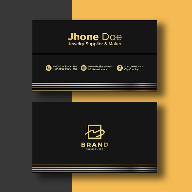 Gold Black Minimalist Business Card