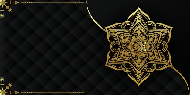 Gold and black ornamental mandala background