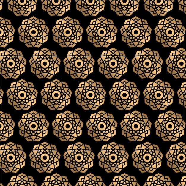 Gold and black pattern with a circular pattern