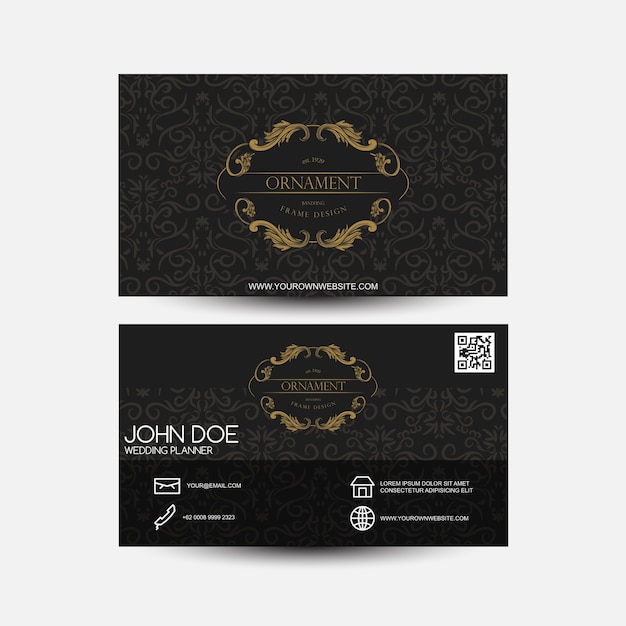 Vector gold and black vintage business card