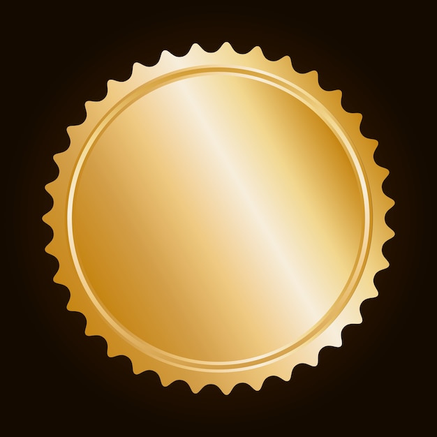 gold blank metallic label or seal icon image