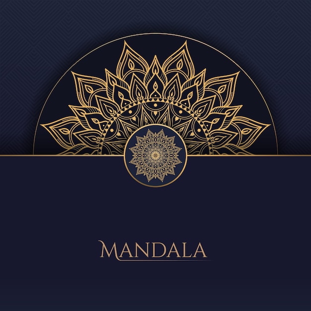 gold and blue color luxury ornamental mandala background design