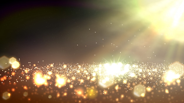 Vector gold bokeh abstract banner background