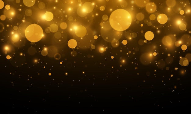 Gold bokeh blurred light Abstract background with bokeh effect Magic concept