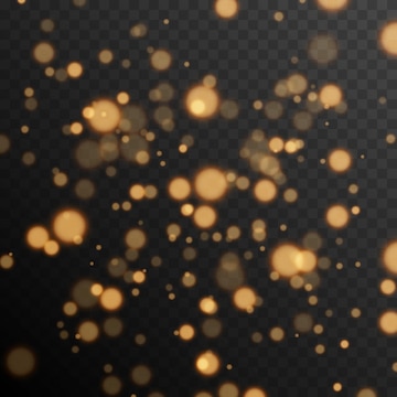 Premium Vector | Gold bokeh on isolated transparent background light effect png  blurred bokeh png