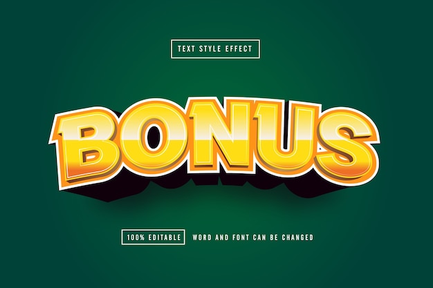 Gold bonus text effect editable