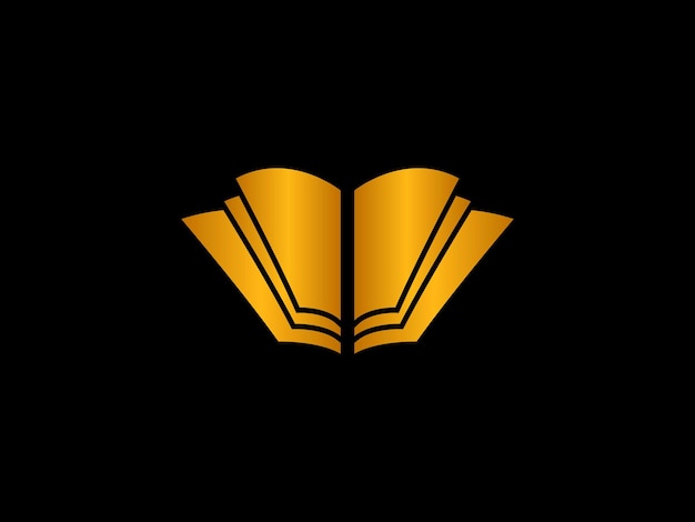 Gold book logo with a black background