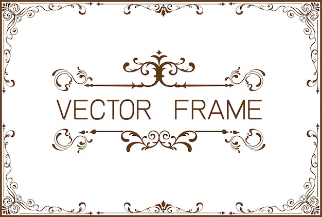 Gold border frame template of certificate 