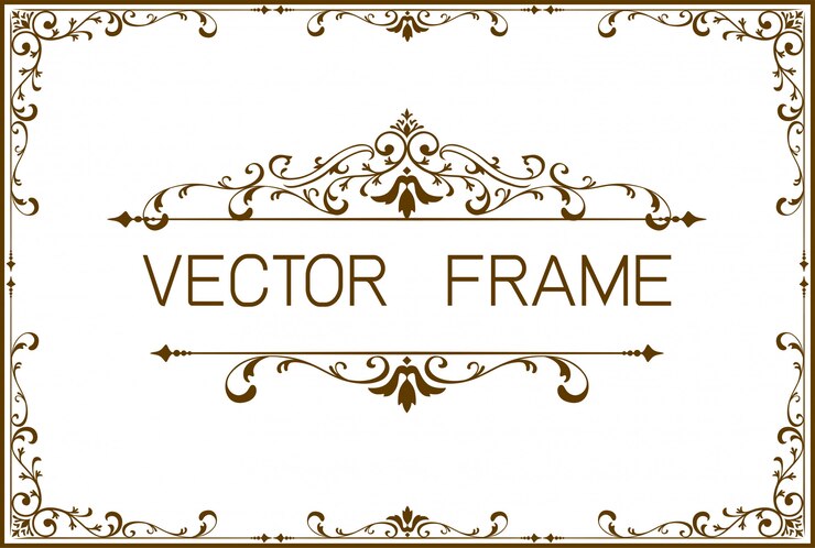 Vector gold border frame template of certificate 