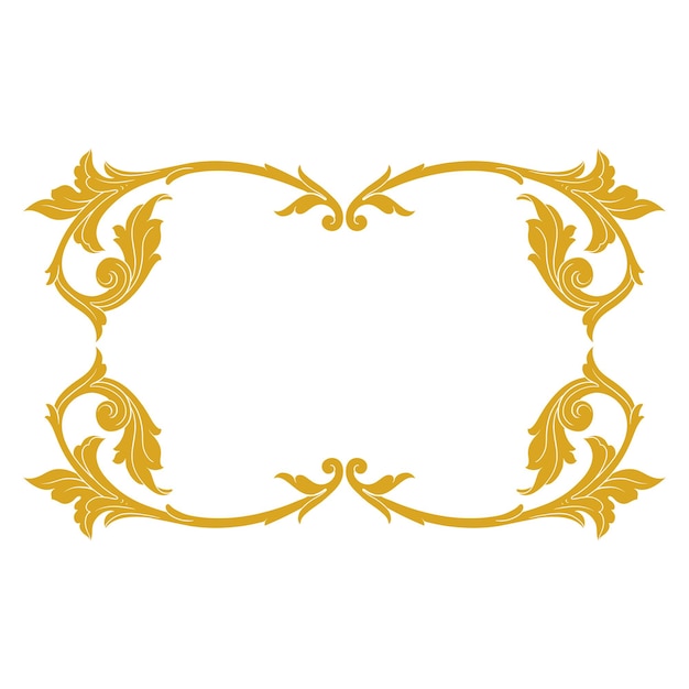 Bordo e cornice in oro con stile barocco. elementi di ornamento