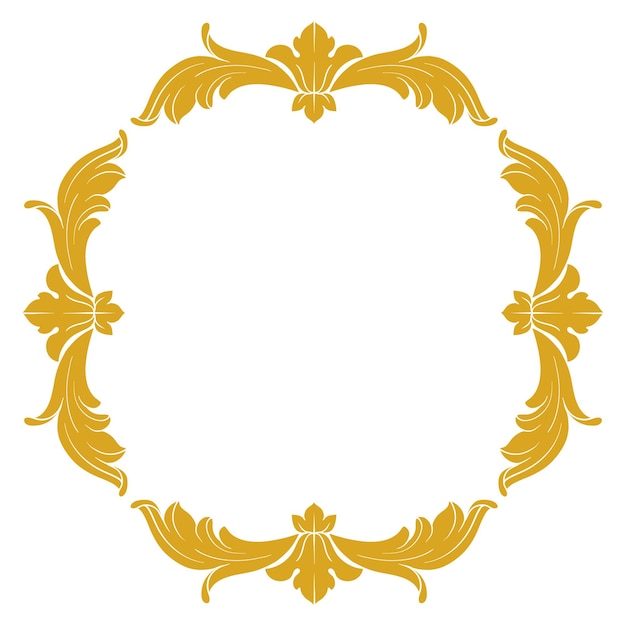 Gold border and frame with baroque style. ornament elements