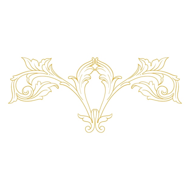 Vector gold border and frame with baroque style. ornament elements
