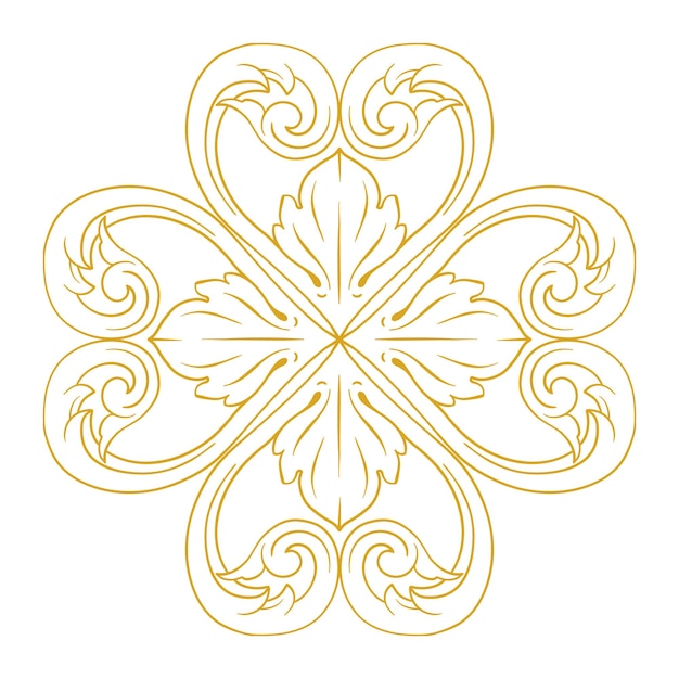 Gold Border and Frame with baroque style. Ornament elements 