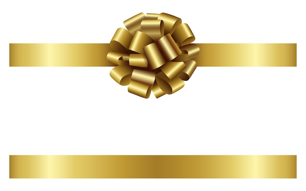 Vector gold bow and ribbon