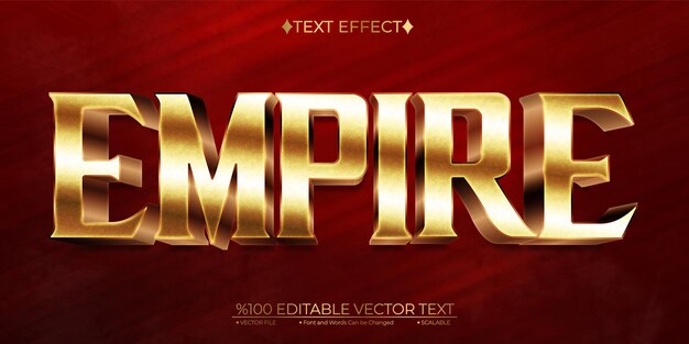 Vector gold and bronze empire editable vector 3d text effect